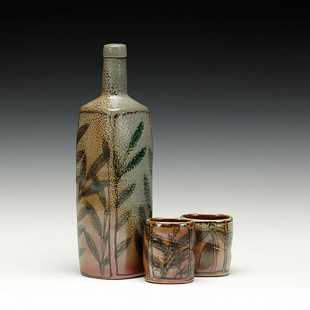 3 Piece Leaf Flask Set