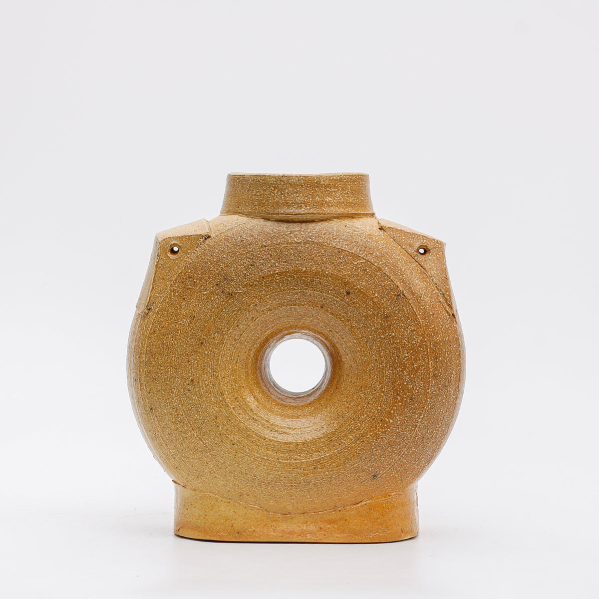 Flattened Vase with Shoulder Nubs
