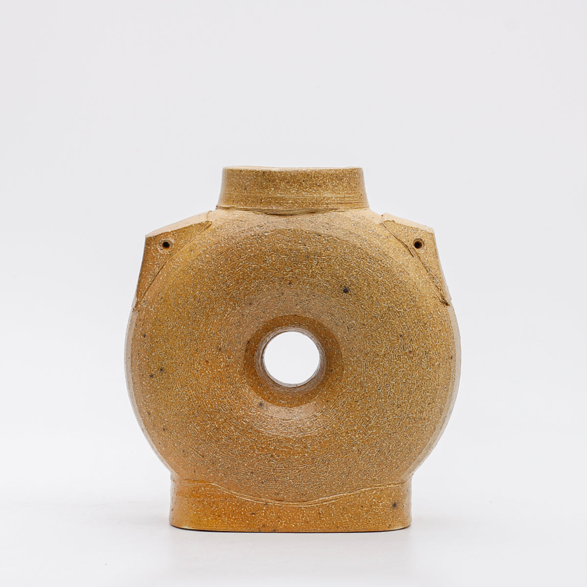 Flattened Vase with Shoulder Nubs